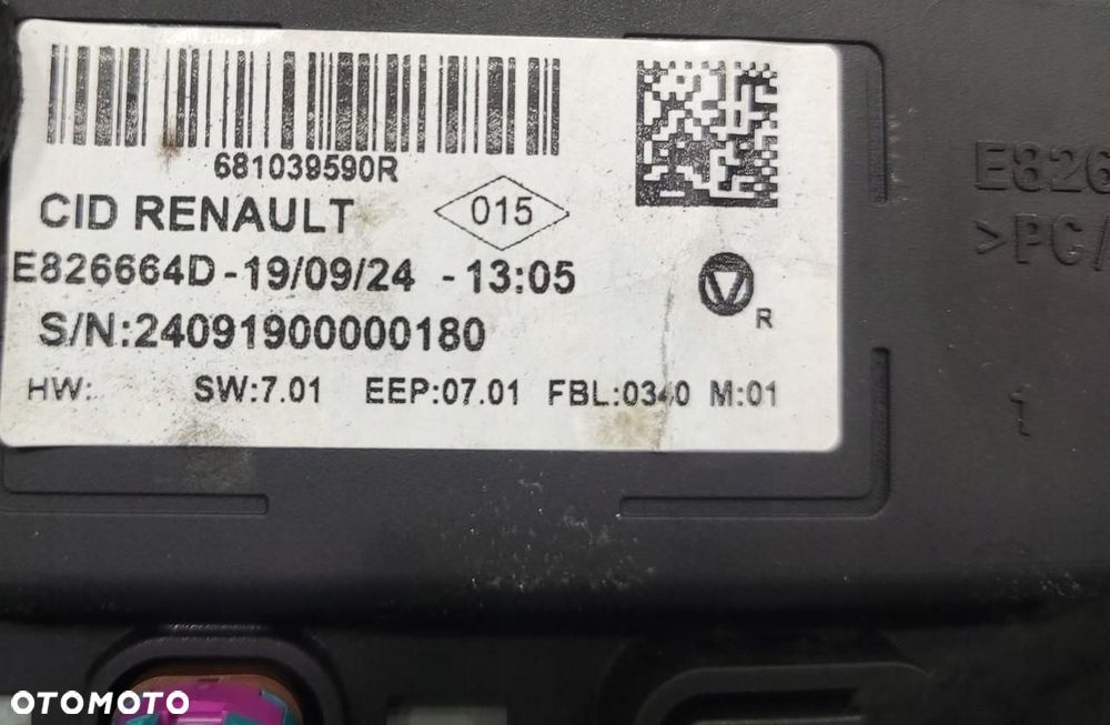 EKRAN WYŚWIETLACZ NAWIGACJI RENAULT CAPTUR II LIFT 2024-2026 681039590R - 7