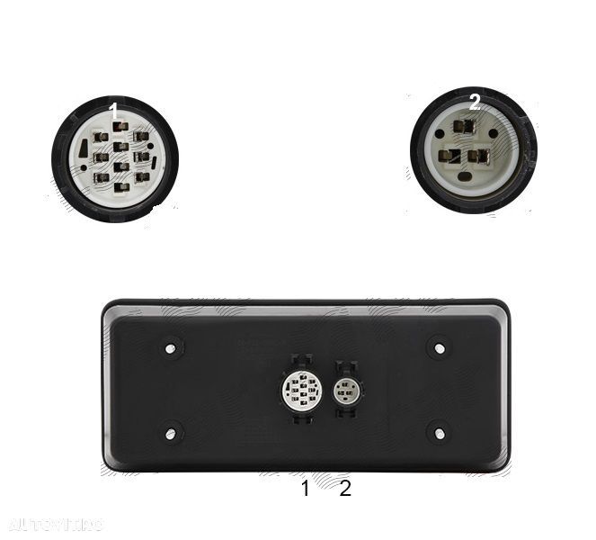 Stop, lampa spate Iveco Eurocargo, 01.1991-12.2002, Depo, partea dreapta, cu lampa de mers inapoi; tip bec P21W+R5W; - 1