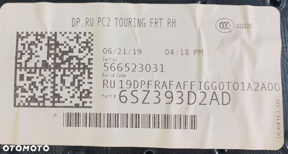 U7 CHRYSLER PACIFICA II 16- BOCZEK DRZWI PRAWY PRZÓD BRĄZ 6SZ393D2AD - 5