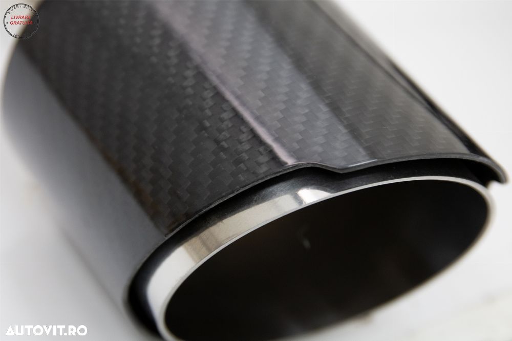 Toba Ornament Sistem de evacuare Carbon Fiber Finisaj Lucios Inlet 6.1cm- livrare gratuita - 4