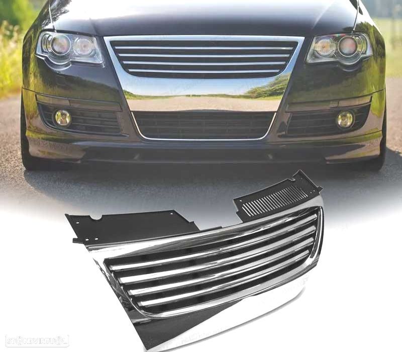 GRELHA FRONTAL VOLKSWAGEN VW PASSAT 3C B6 05-10 CHROME BLACK - 1
