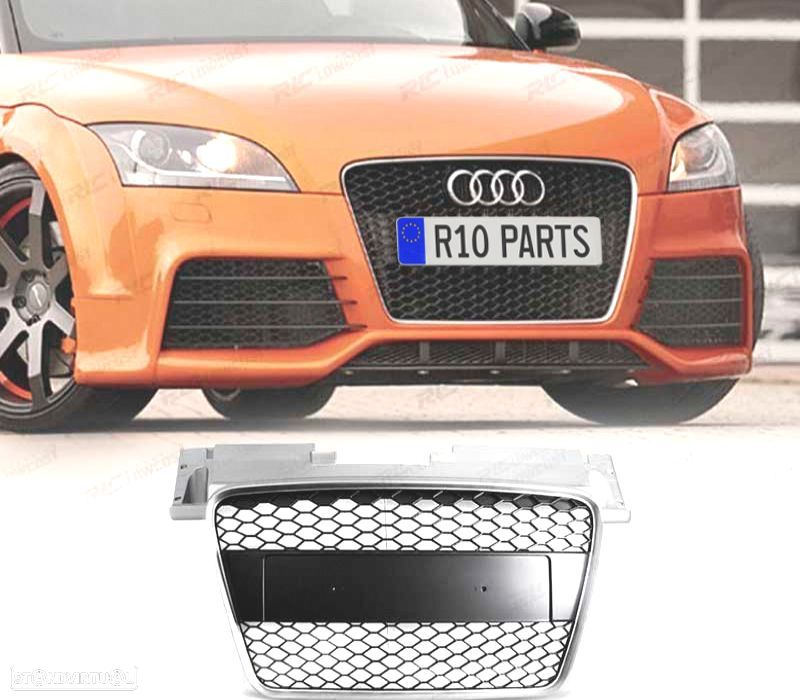 GRELHA FRONTAL AUDI TT 06-14 LOOK RS CINZA CLARO - 1