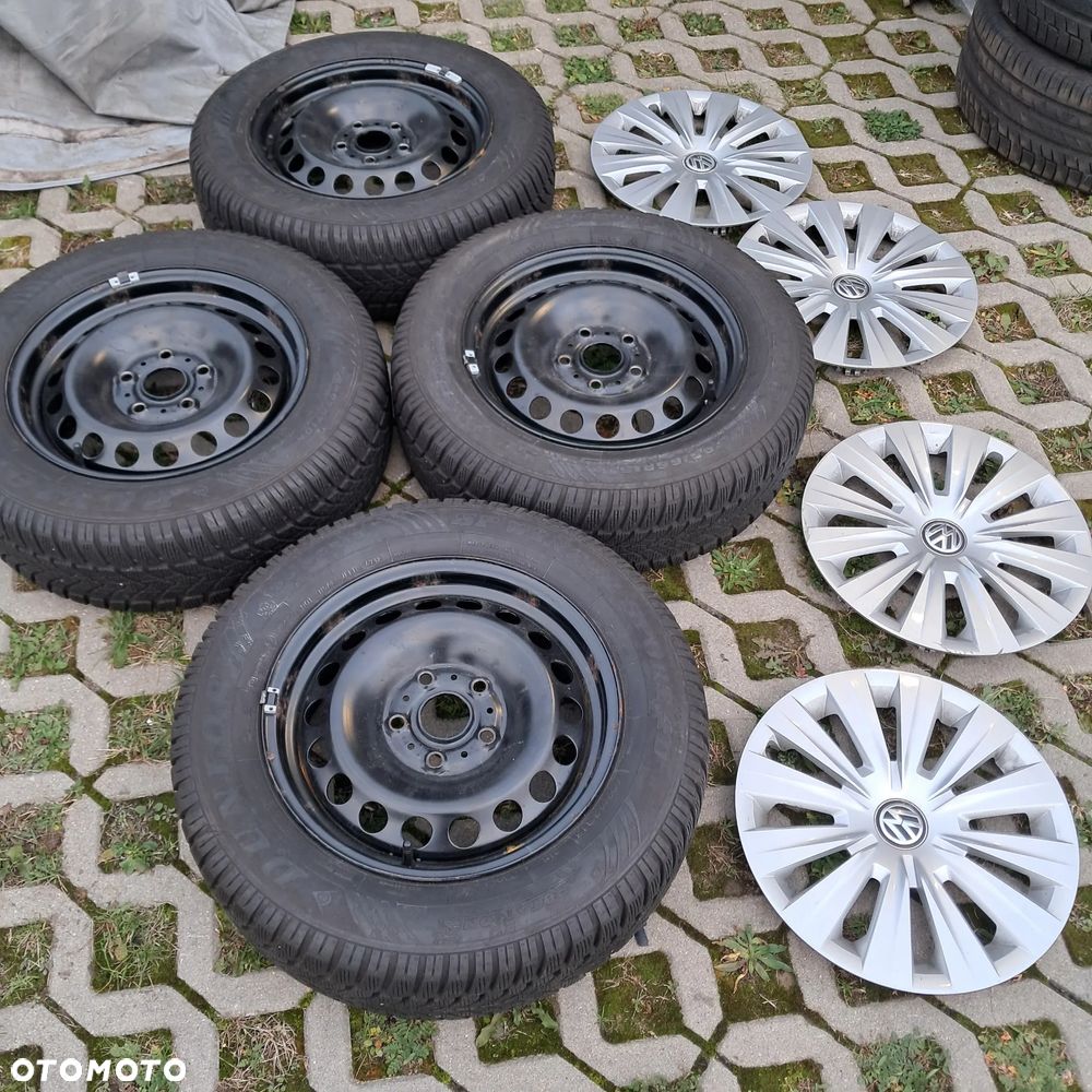 Koła zimowe opony Golf 5g VII polo caddy felgi+opony+kołpaki komplet 195/65/15 195/65R15 dunlop - 2