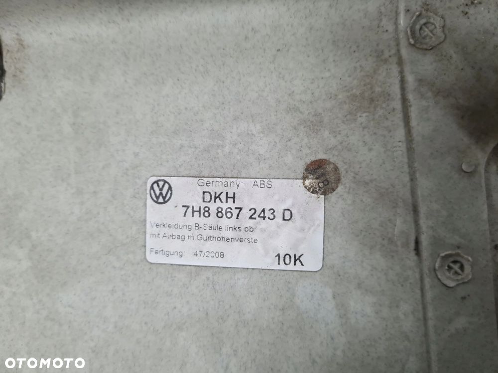 VW T5 CALIFORNIA tapicerka osłona lewa słupka B 7H8867243D - 4
