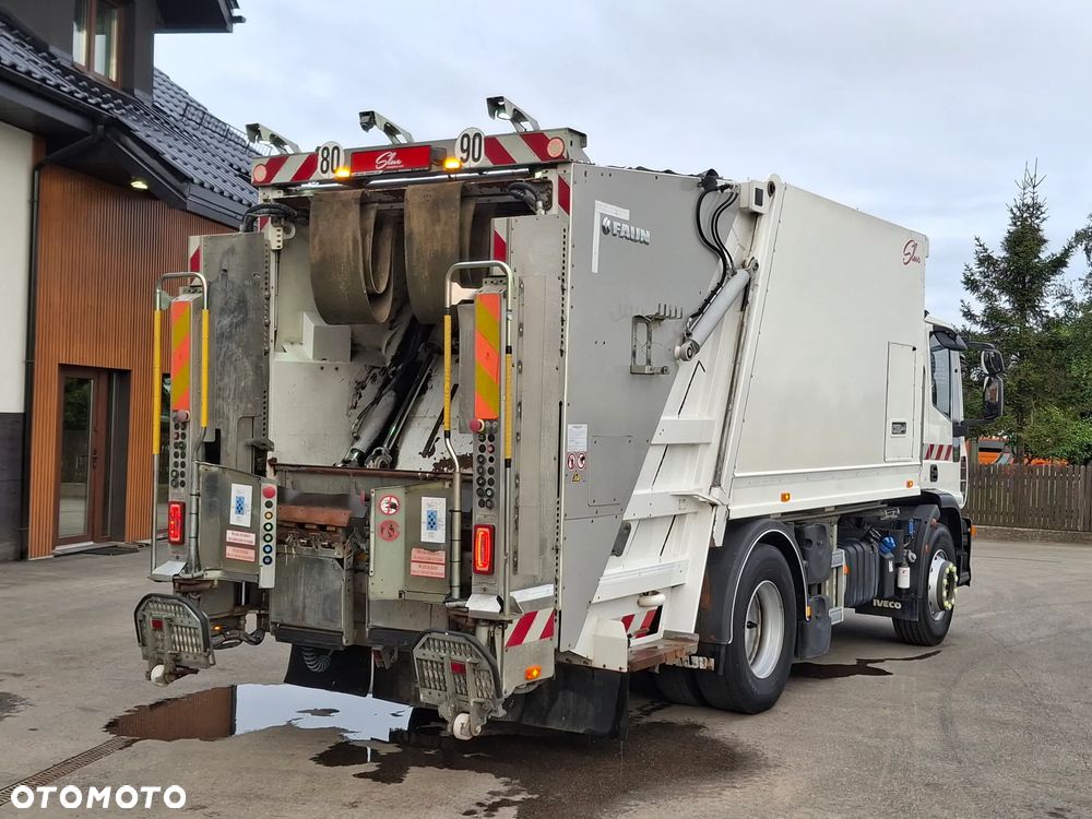 Iveco Eurocargo 190EL28 Śmieciarka FAUN VR3 LEV Wywóz Śmieci Euro 6 2 Osie Zawieszenie Tył Na Poduszkach Centralny Zamek Klimatyzacja Zwinna Niski Przebieg - 9