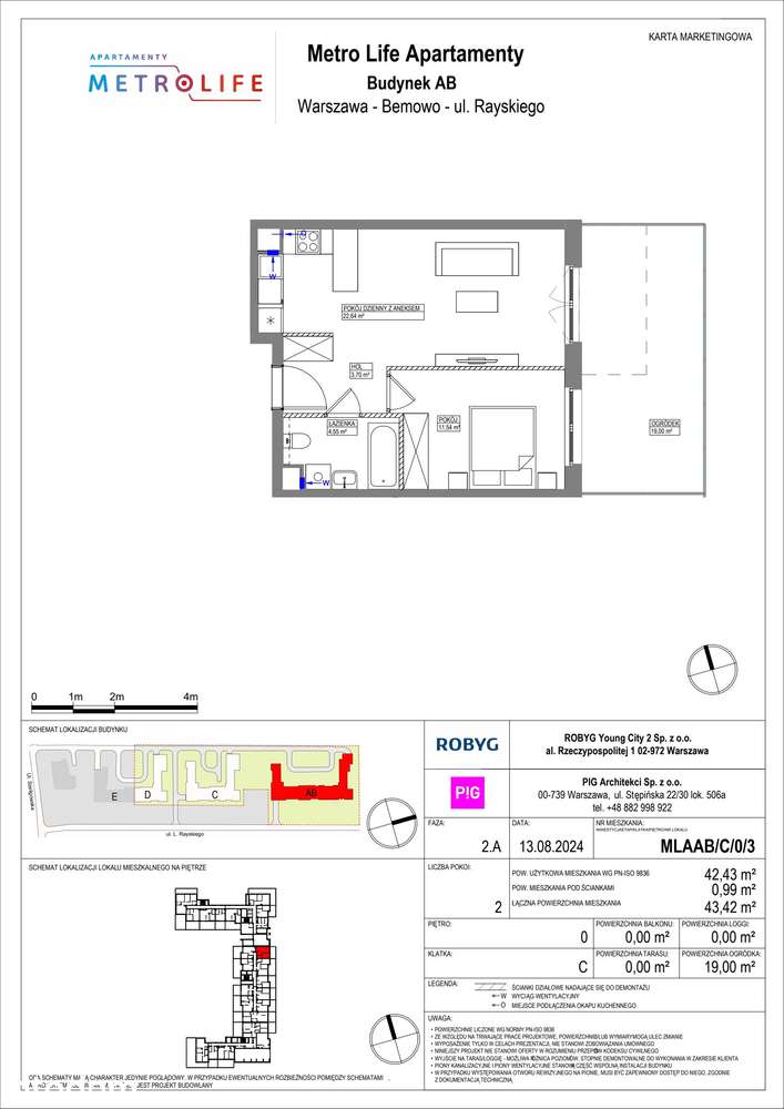 2-pokojowe mieszkanie 42m2 + ogródek Bezpośrednio - Pełny obrazek: 2/10