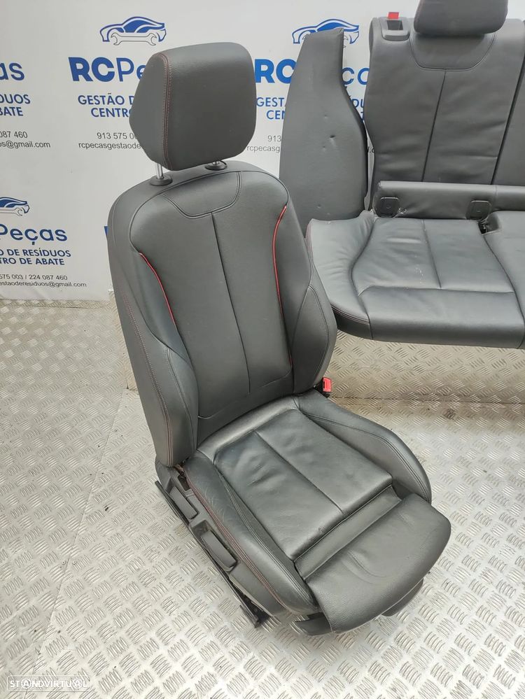 Conjunto Bancos em Pele BMW Serie 1 F20 Pack M Eletricos Memoria Costura Vermelha 2012 a 2019 - 12
