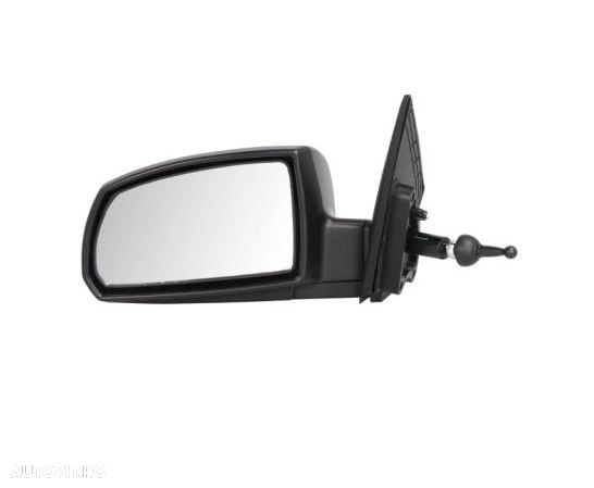 Oglinda exterioara Kia Rio (De), 01.2005-09.2011, stanga/dreapta, ajustarea prin cablu; carcasa neagra; sticla convexa; geam cromat, - 1