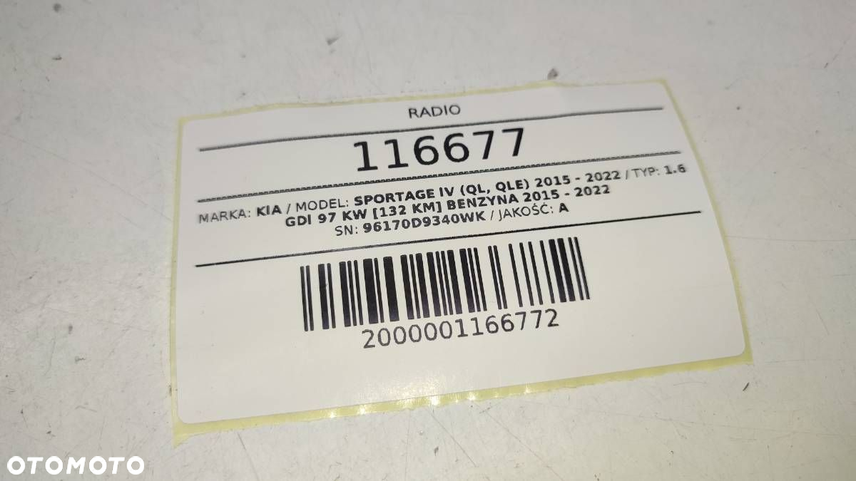 RADIO ODTWARZACZ 96170-D9340WK KIA SPORTAGE IV 2016 - 6