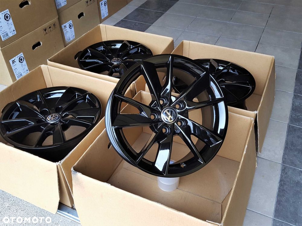 Alufelgi 16 5x112 VW Golf Passat Tiguan Jetta Touran Caddy T-Roc Nowe Oryginalne Czarne ! 740# - 4
