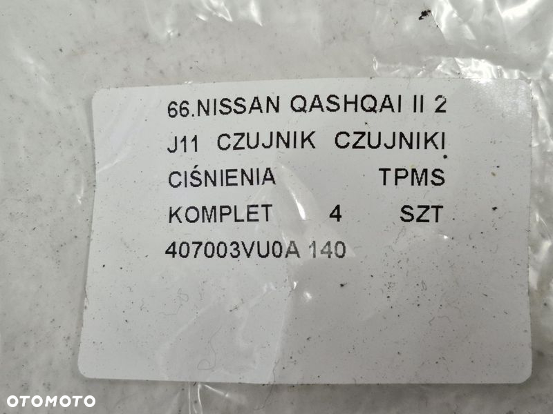 NISSAN QASHQAI II  2 J11 CZUJNIKI CIŚNIENIA TPMS KOMPLET 4 SZT 407003VU0A - 7