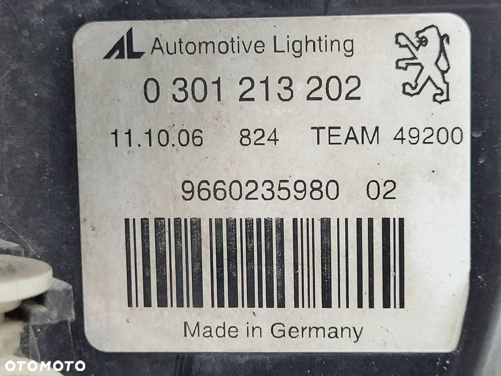 REFLEKTOR LAMPA PRAWY PRZÓD 9660235980 PEUGEOT 407 SW 2006 EUROPA - 8