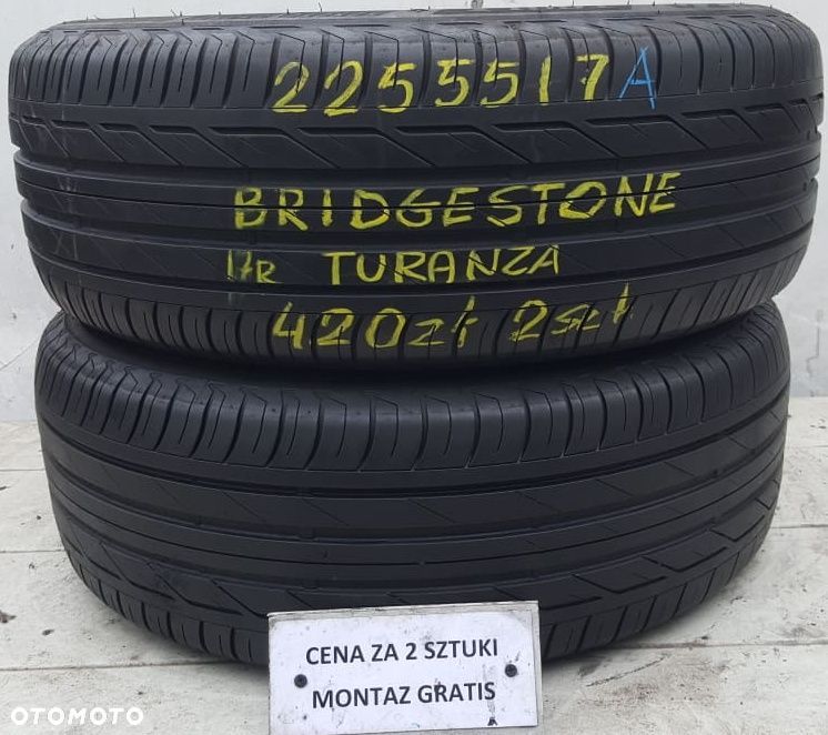 225/55/17 cena za 2szt letnie* Bridgestone Najtaniej w Warszawie!Montaż gratis!GWARANCJA ZADOWOLENIA!