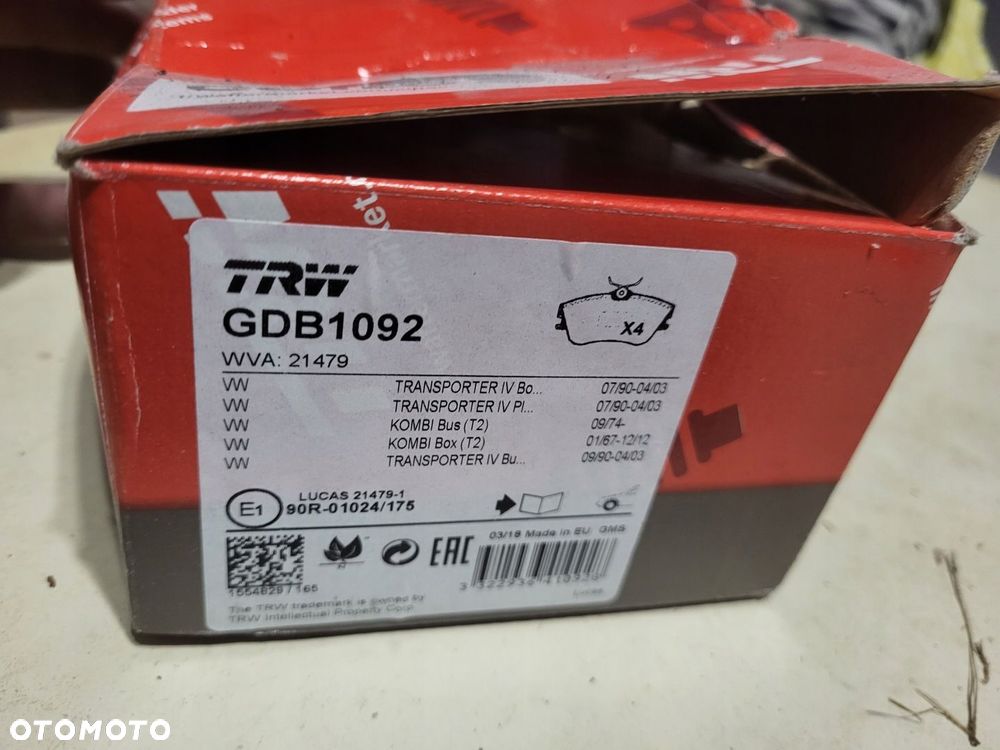 KLOCKI PRZÓD VW T4 TRANSPORTER GDB1092 - 2