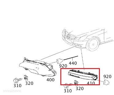 MERCEDES C-KL W204 Lampa jazdy dziennej przod lewa - 4