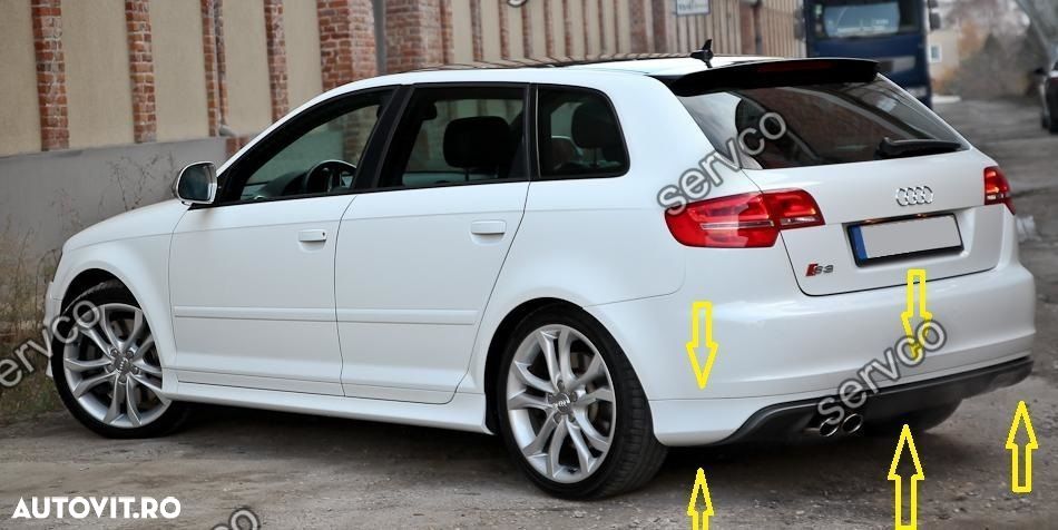 Prelungire lip buza tuning sport bara spate Audi A3 8P Sportback S3 v2 - 1