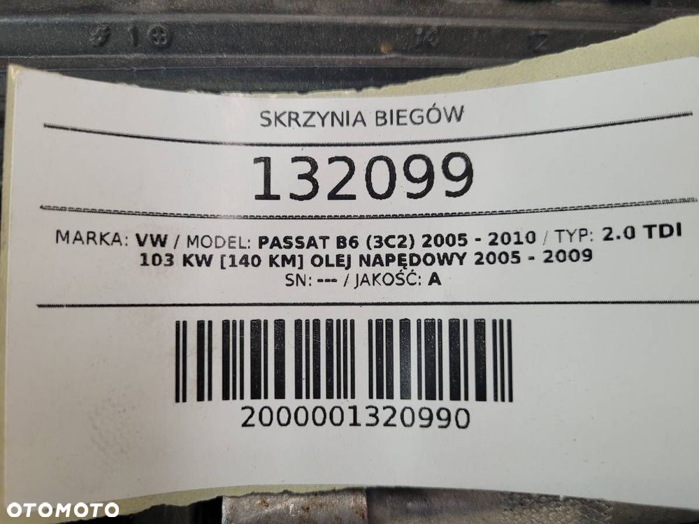 SKRZYNIA BIEGÓW AUTOMATYCZNA DSG VW PASSAT B6 2.0 TDI 140KM KOD HXS - 11