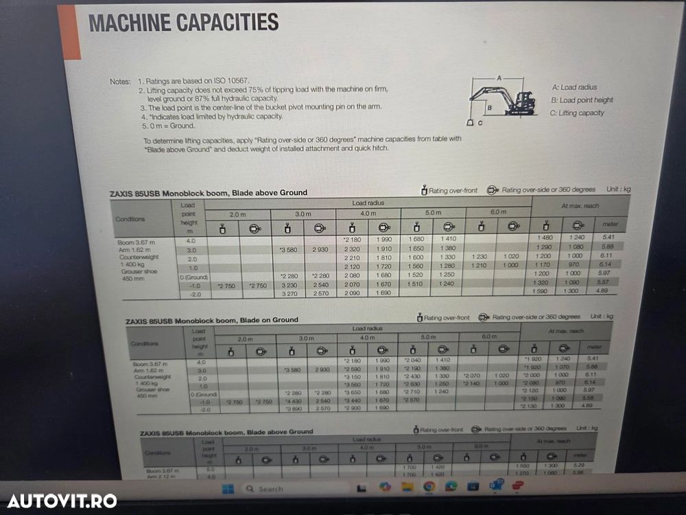 Hitachi ZX85, 2022, 2.491h, 8,6t, CUPLA RAPIDA HIDRAULICA+3 CUPE NOI, LAMA NIVELARE, ad sapare 5m, inst picon, instalatia rotire atasament, senile cauciuc, AC, Camera spate, ridica 4,5t, latime 2,2m, CA NOU, posibilitate leasing 4 ani-PROMOTIE 62.900 EUR+Tva - 29