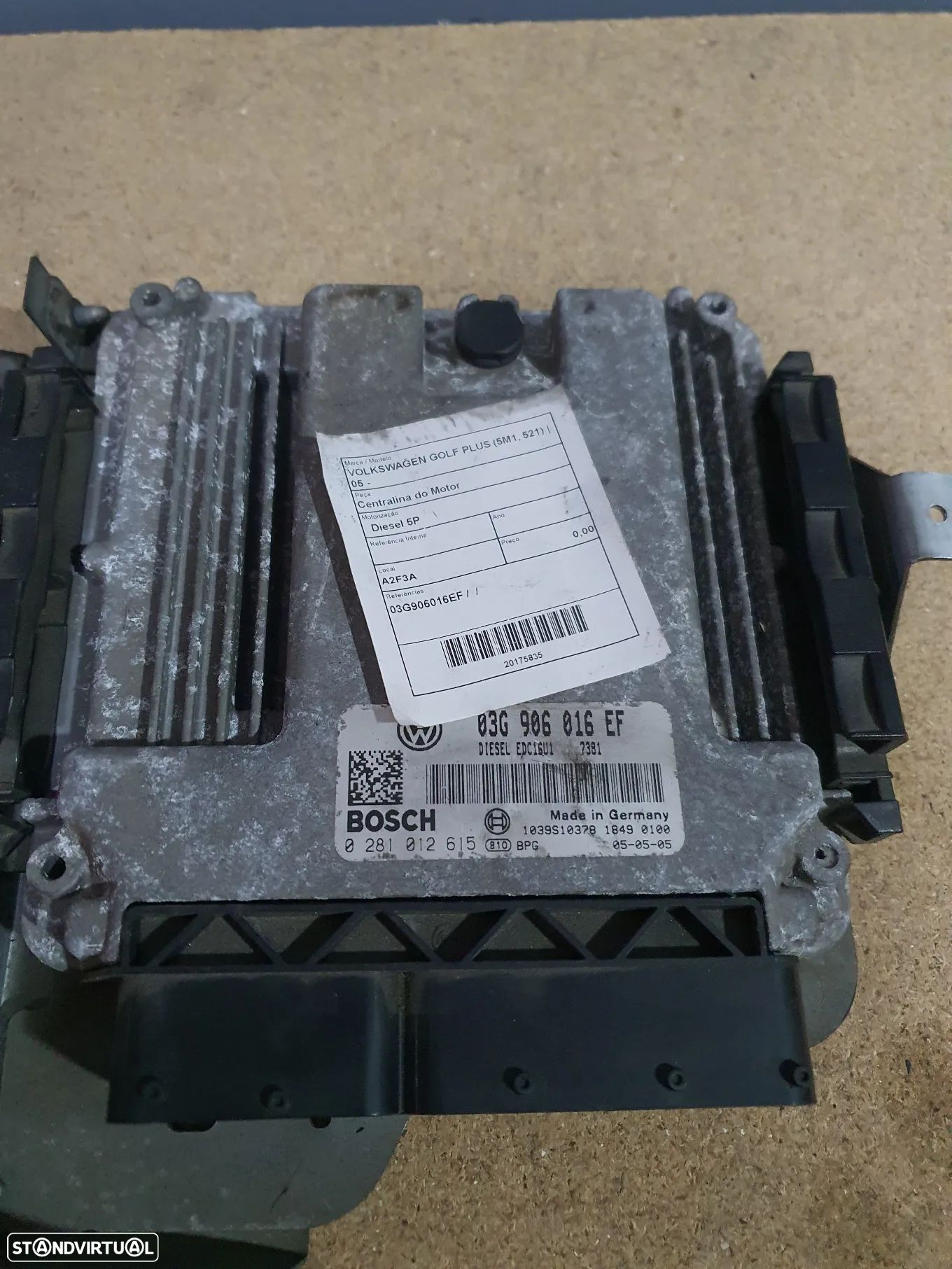 CENTRALINA DO MOTOR VOLKSWAGEN GOLF / 03G906016EF EDC16U1 - 1