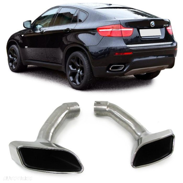 Tipsuri ornamente tobe pentru BMW X6 e71 model V8 dreptunghiulare