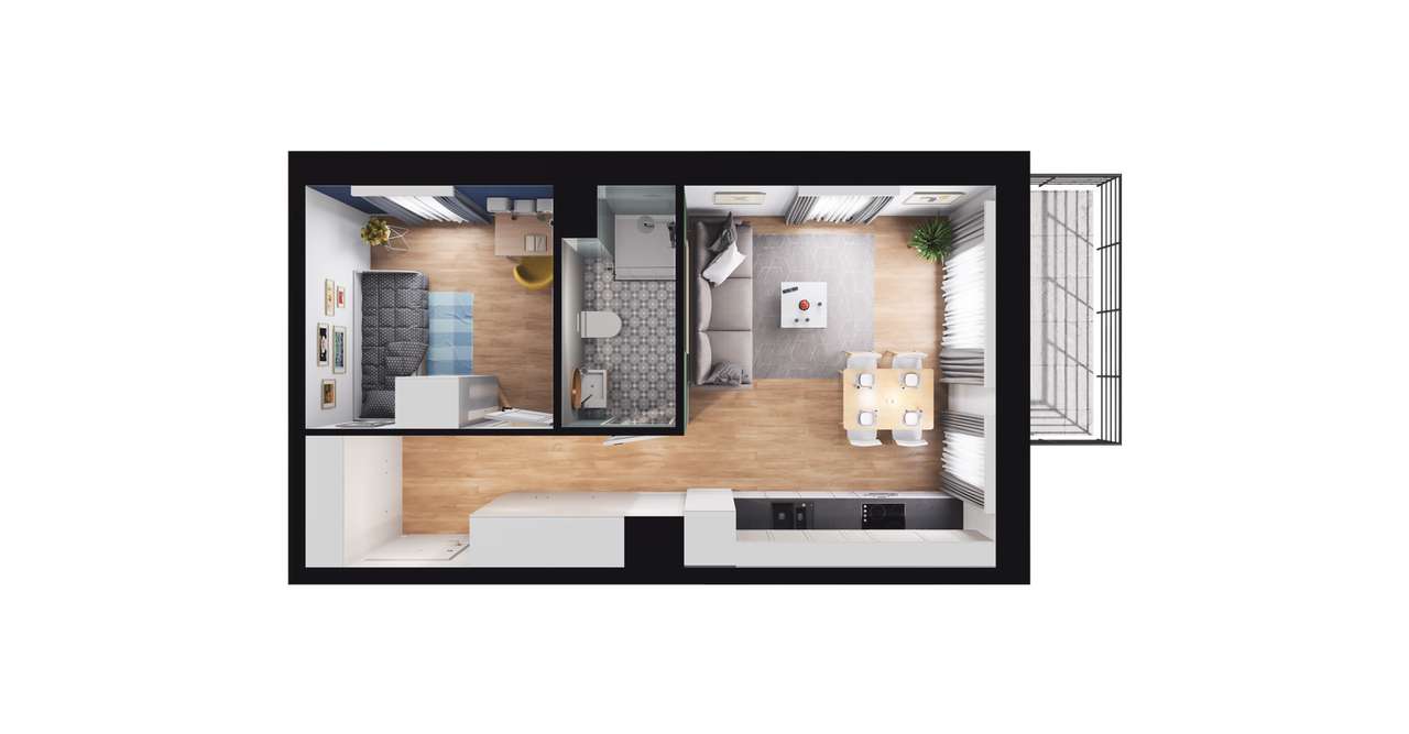 2-pokojowe mieszkanie 34m2 + balkon Bez Prowizji - Pełny obrazek: 2/10