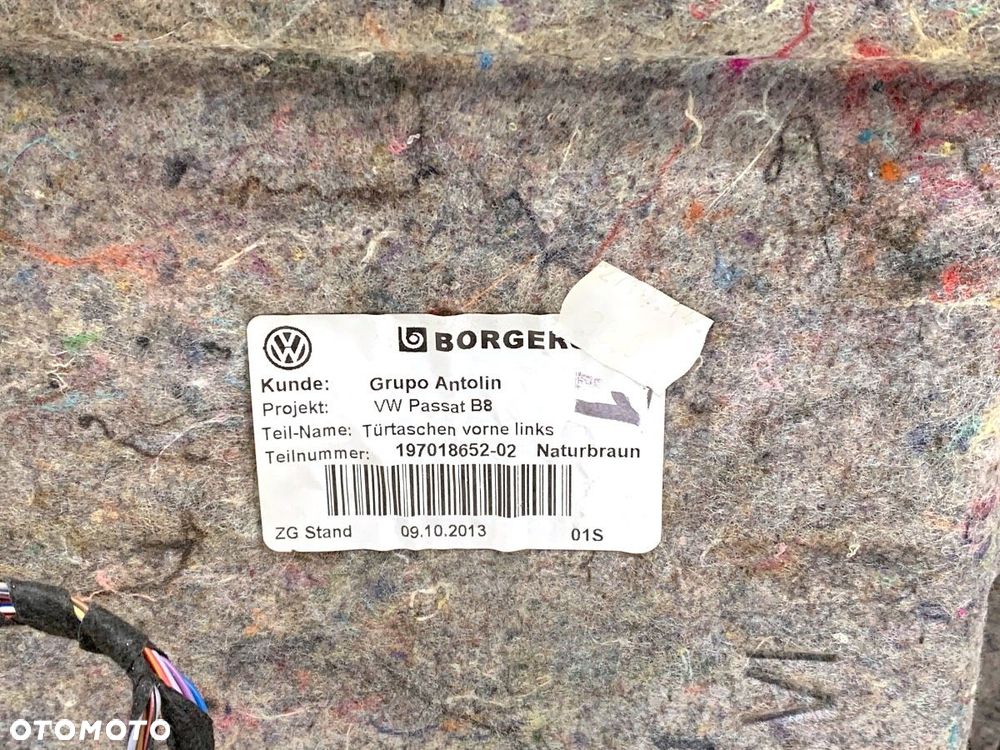 FOTELE KANAPA BOCZKI TUNEL KOMPLET  VW PASSAT B8 Variant (3G5, CB5) 2014 - 2022 2.0 TDI 110 kW [150 - 24