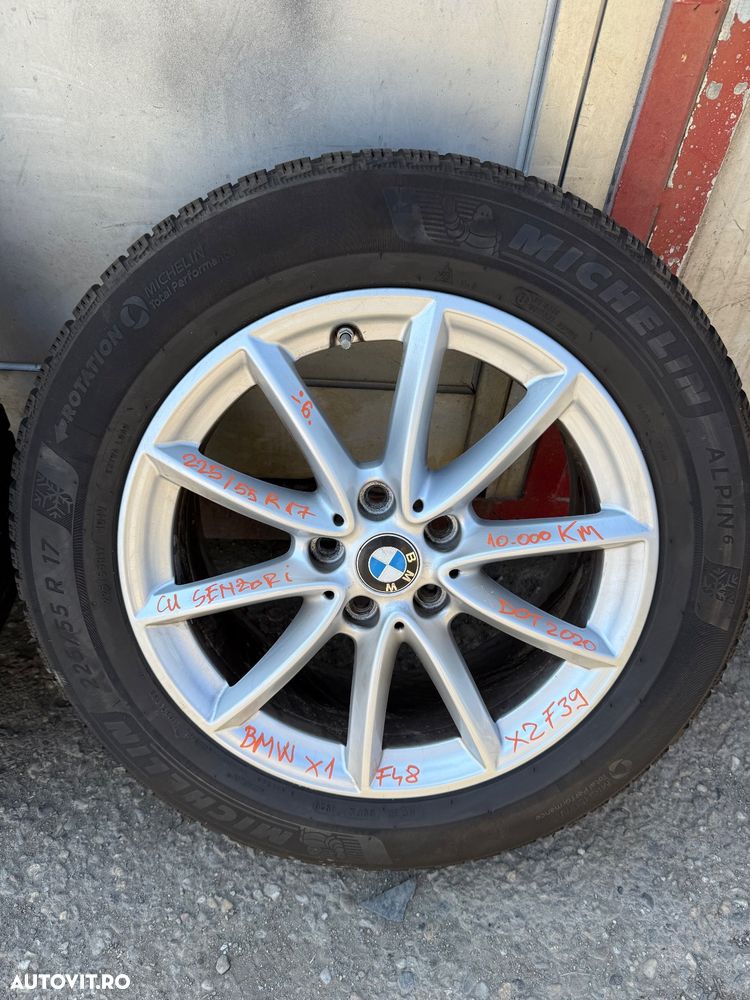 Set jante aliaj BMW X1 F48, X2 F39 cu cauciucuri iarna 225/55R17 si senzori presiune - 2