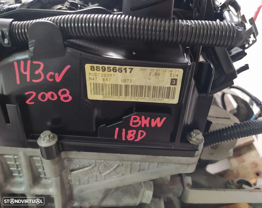 Motor BMW 118D 143cv E87 E90 2008 N47D20C caixa 6 velocidades CBB - 10