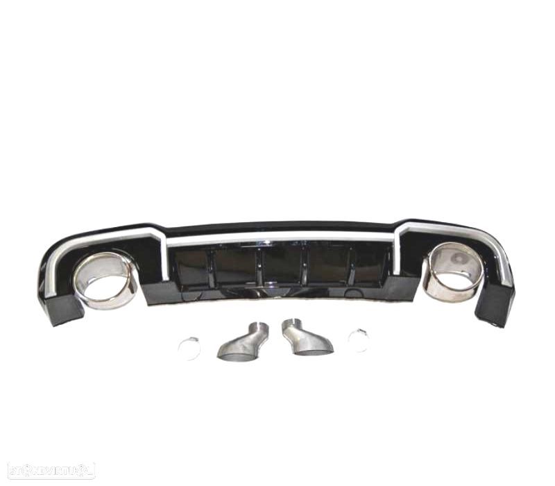 DIFUSOR AUDI A3 SEDAN S LINE 17-20 LOOK RS3 PRETO BRILHANTE + PONTEIRAS DE ESCAPE - 3
