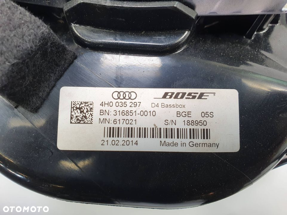 GŁOŚNIKI ZESTAW AUDI A8 L D4 BOSE 4H0035481A - 4