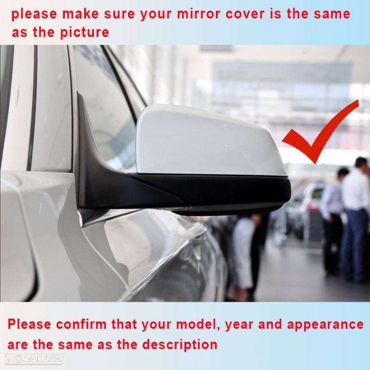 Capas, carcaça espelhos M4 look preto brilhante BMW F10 F11 F18 F07 (GT 5GT) F06 F12 F13 F01 F02 - 9