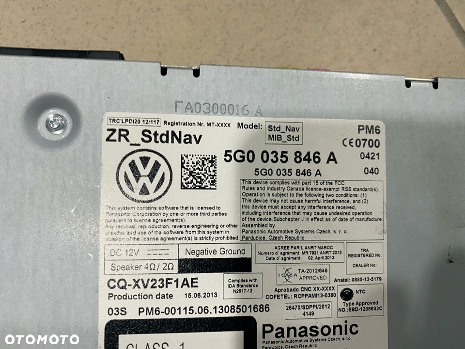 GOLF VW NAWIGACJA WYŚWIETLACZ 5G0035845A 5G0919605D - 4