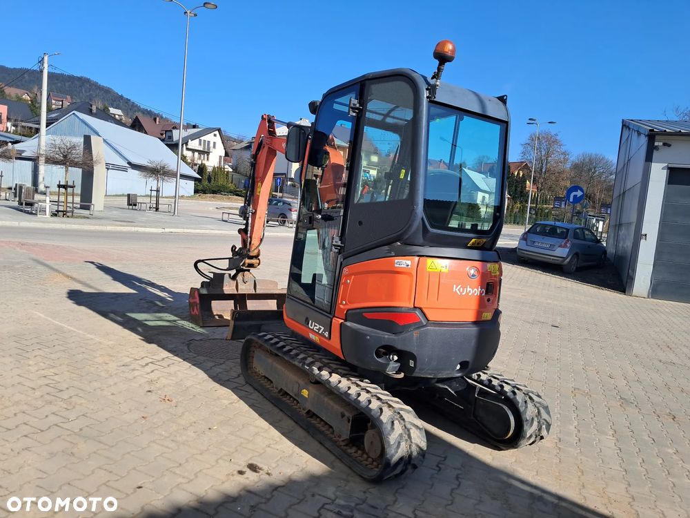 Kubota U27-4 WAGA 2700 kg 2.7t 1300 mth minikoparka * 2022 rok * 2 łyżki * lusterka * pełne oświetlenie jeden właściciel * zero obrys długie ramie szybkozłącze MS03 * hydrauliczna skarpówka * gąsienice 80% bez DPF Red Key * dodatkowe linie hydrauliczne jcb yanmar Cat takeuchi - 14