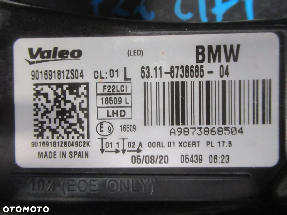 LAMPA PRZEDNIA PRZÓD PRAWA LEWA BMW 2 F22 LIFT 2017-2021 - 40