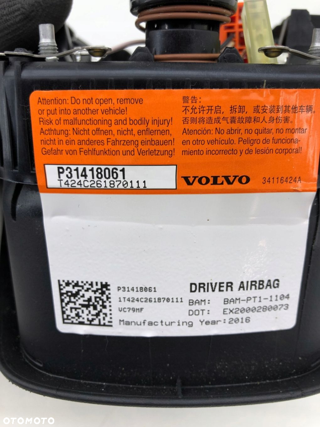 VOLVO XC60 LCI PODUSZKA AIRBAG KIEROWCY 31418061 - 6