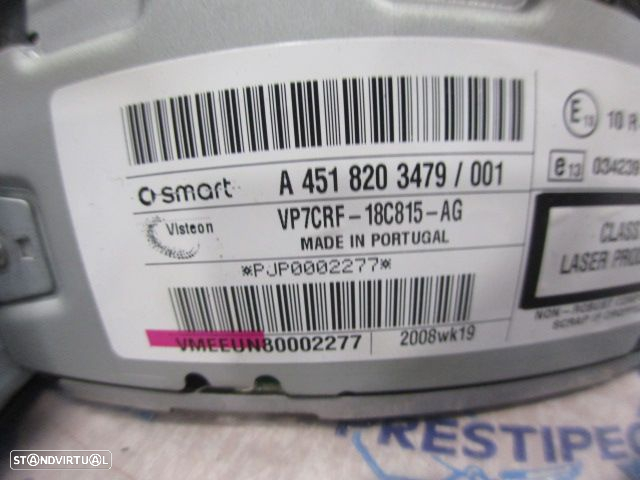 Radios A4518203479 001 SMART  FORTWO 2 451 2008 1.0I 60CV 3P BRANCO ORIGINAL VISTEON SW 2.14 - 5