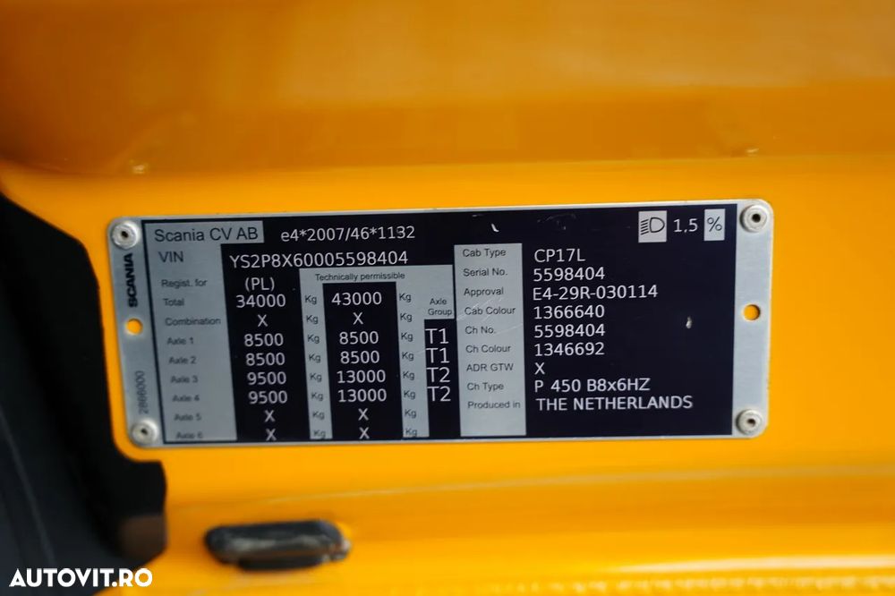 Scania P 450 XT / 8x6 / BASCULATOR SPATE / OPTICRUISE / ANVELOPE 100% / EURO 6 - 39