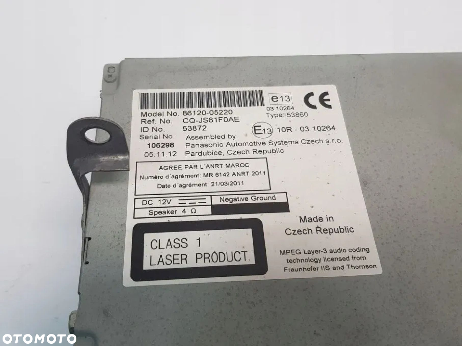 RADIO CD TOYOTA AVENSIS III T27 86120-05220 - 3