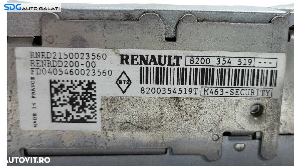 Unitate Radio CD Player Dacia Logan 1 2004 - 2008 Cod 8200354519T [L7163] - 7