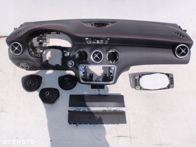MERCEDES A W176 AMG DESKA SKÓRA CZERWONA NIĆ KONSOLA KOKPIT PULPIT PÓŁKA PARAPET AIRBAG PODUSZKI POWIETRZNE KIEROWCY PASAŻERA PASY PAS naprawa regeneracja Raz2 !!! - 3