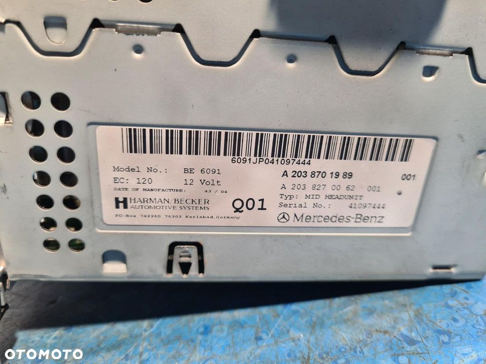 MERCEDES-BENZ W203 C 180 RADIO I NAWIGACJA A2038701989  M 271.946 - 5