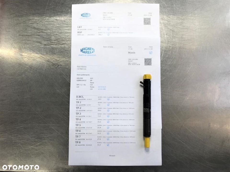 WTRYSKIWACZ TEST EJBR01601Z 1.8 TDCI WTRYSK WYDRUK IMA FORD FOCUS MK1 CONNECT RENAULT DELPHI - 1