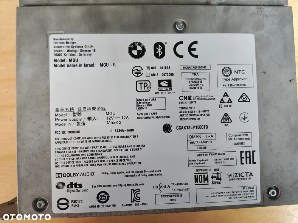 BMW X5 G05  HARMAN moduł nawigacacji i multimediów  Head unit 65 12 5 A2C 079 - 2