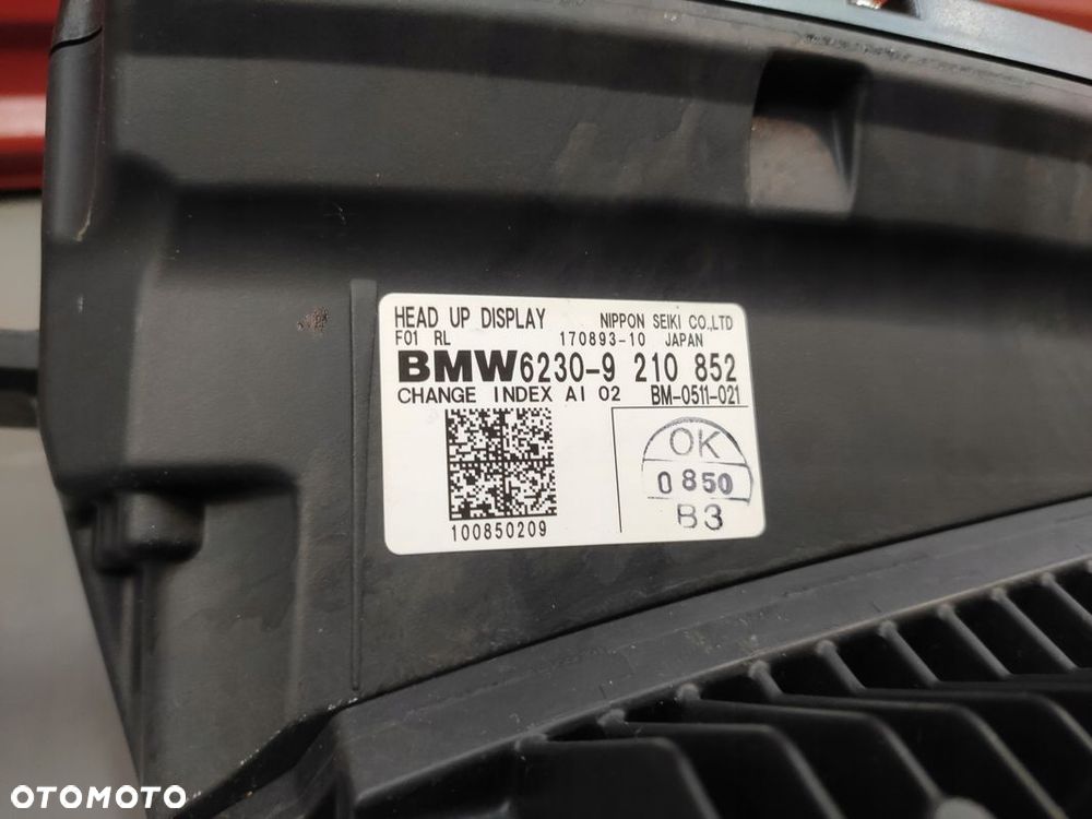 BMW 7 F01 3.0D N57 WYŚWIETLACZ HeadUp RZUTNIK HUD 9210852 ORYGINAŁ - 10