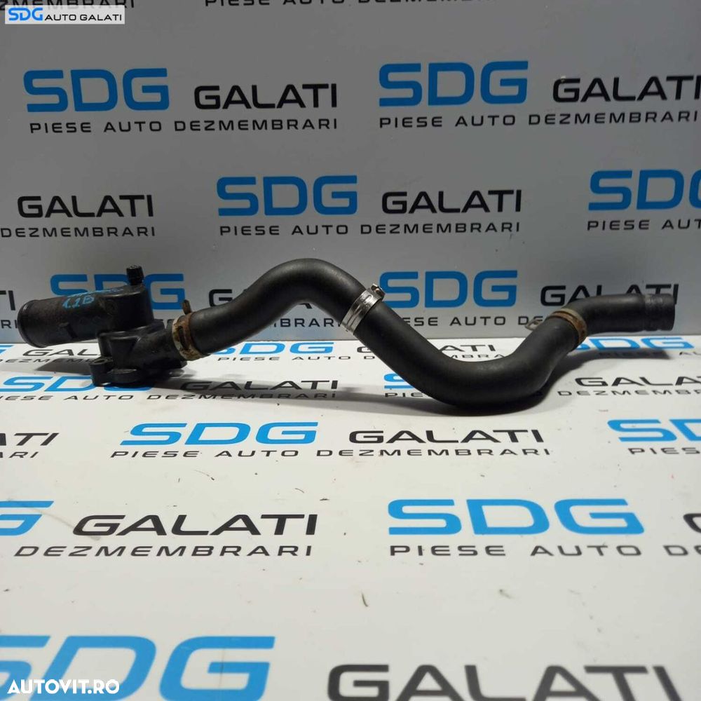 Furtun Conducta Racire Apa Antigel cu Carcasa Corp Termostat Dacia Sandero 2 1.2 2012 - 2016 Cod 8200660882 924009088R [0993] - 1