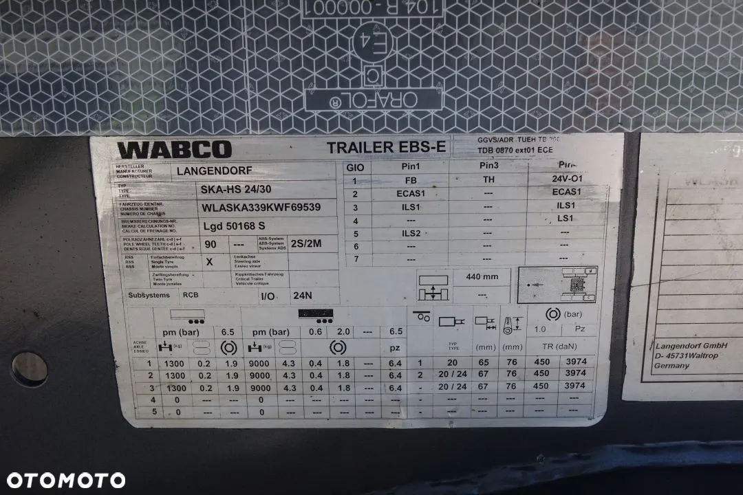 Langendorf WYWROTKA 48 m3 / WIBRATOR /  OSIE SAF / OŚ PODNOSZONA / ALUMINIOWE FELGI / SZYBER ZBOŻOWY / PLANDEKA / KLAPODRZWI - 33