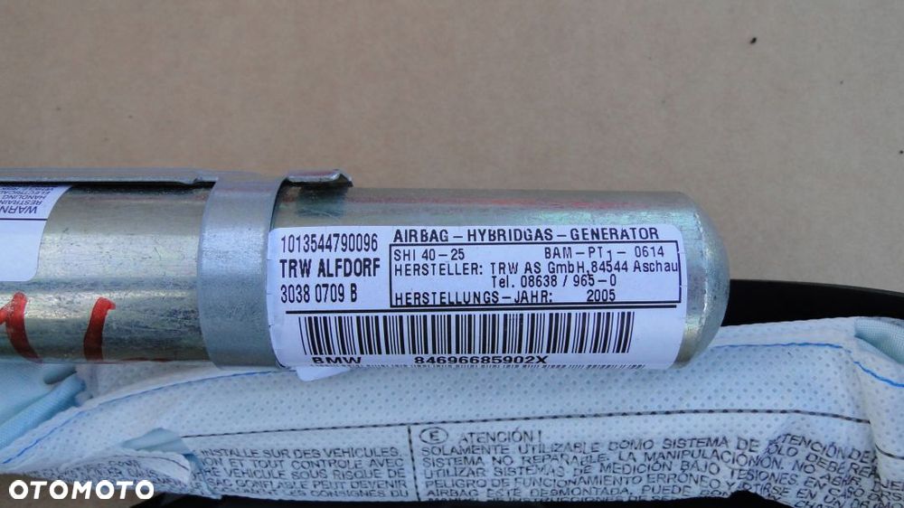 BMW 3 E91 KURTYNA PODUSZKA LEWA AIRBAG 30380709B - 2