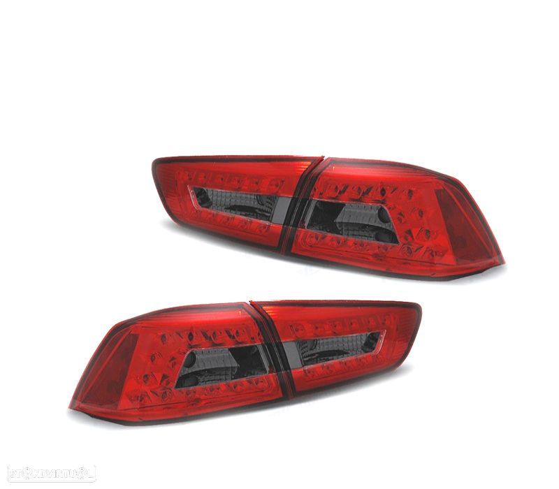 FAROLINS TRASEIROS PARA MITSUBISHI LANCER SEDAN 08- LED VERMELHOS FUMADO - 1