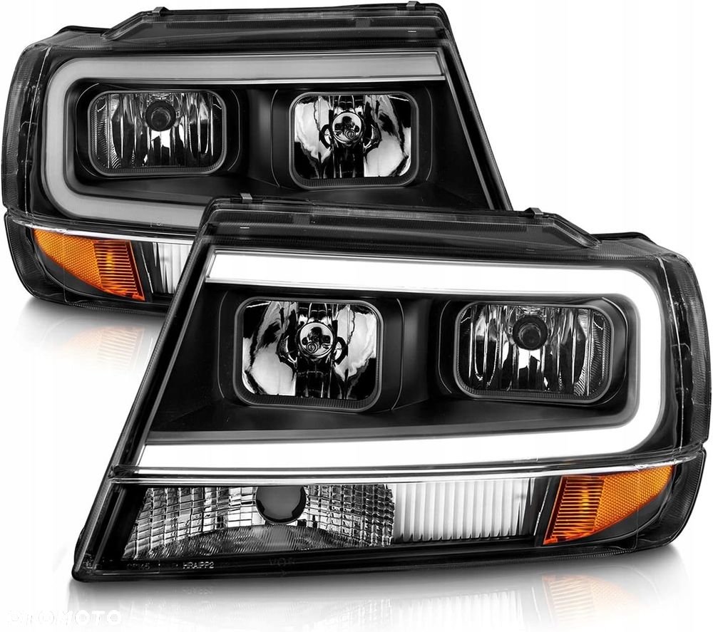 Reflektory Lampy kpl Tube LED Neon Black Tuning Jeep Grand Cherokee WJ 99- - 2