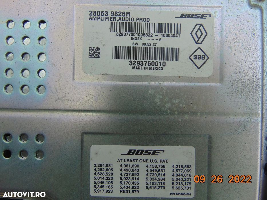 Amplificator audio Bose Renault Latitude laguna 3 statie amplificator - 2